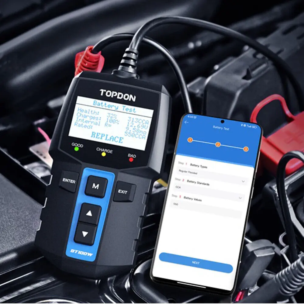 Picture of Topdon BT100W is a Battery Tester